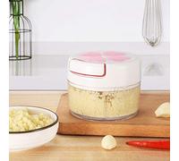 Naroote Broyeur à Ail Manuel avec Lames en Acier Inoxydable, Hachoir Compact pour Cuisine, Hauteur 7 Cm, Rose (PINK)