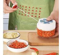 Naroote Broyeur à Ail Manuel avec Lames en Acier Inoxydable, Hachoir Compact pour Cuisine, Hauteur 7 Cm, Rose (BLUE)