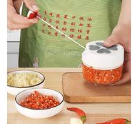 Naroote Broyeur à Ail Manuel avec Lames en Acier Inoxydable, Hachoir Compact pour Cuisine, Hauteur 7 Cm, Rose (GREY)