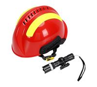 Naroote Casque de sécurité de Sauvetage, Casque Rigide d'urgence en PC avec Lampe Frontale Amovible, Bandes Réfléchissantes, Mentonnière Réglable, Conception Absorbant Les Chocs pour Le