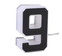 Naroote Chiffre de Maison 9 LED pour Entrées Extérieures, 2,66 Pouces | Lueur blanche chaude, acrylique, résistant aux intempéries IP44, plaque d\'adresse éclairée pour les magasins de maisons