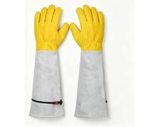 Naroote de Jardinage pour L'élagage des Roses, en Cuir de Chèvre Résistant aux épines, Protection de L'avant-bras Long avec Poignet élastique pour Tailler les Plantations et les (S)