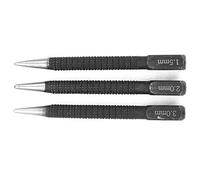 Naroote Ensemble de 3 Poinçons Centraux Professionnels, Outils de Marquage Précis du Bois pour le Positionnement du Perçage, Pression du Ressort Réglable, Acier de Haute qualité, Taille 1,5 Mm/2 Mm/3