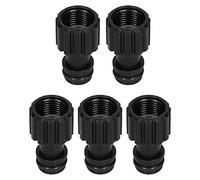 Naroote Ensemble de Connecteurs de Mamelon 5 Pièces, Adaptateur de Tuyau Durable pour Robinets G3/8, Idéal pour L'irrigation du Jardin et Les Machines à Laver, Noir, 42x22mm