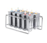 Naroote Ensemble de Moules à Glace en Acier Inoxydable, Moules de Bricolage Durables pour Friandises Faites Maison avec Support de Rangement, 10 120 Bâtons