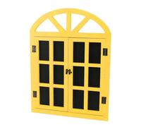 Naroote Fausse Ardoise Fenêtre, Design 40x52cm (YELLOW) | Panneau de densité durable, accrochage mural facile, multi-usage pour les cafés et les maisons