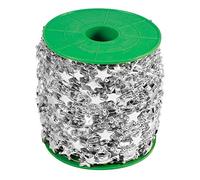 Naroote Guirlande de Perles en Forme D'étoile, 60m, Fausses Perles, pour Décoration élégante de Fête de Mariage, Couleur or et Argent, DIY (étoile argentée à cinq branches)