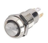 Naroote Interrupteur à Bouton-poussoir de 8mm, étanche, en Acier Inoxydable, Interrupteur de Démarrage Durable pour le Contrôle D'accès et le Démarrage de L'équipement, 3V (WHITE)