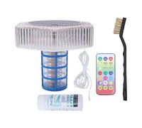 Naroote Ioniseur Solaire pour Piscine Hors Sol, Lumière RGB | Ionisation du cuivre, chargement USB, thermomètre flottant, étanche IP68, autonomie de 12 à 20 heures