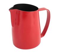 Naroote Mousseur à Lait en Acier Inoxydable, 450 Ml (rouge vif) | Bouche biseautée, Facile à nettoyer, Aspect professionnel, Idéal pour le latte art