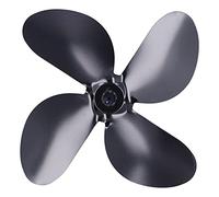 Naroote Pale de Ventilateur pour Poêle à Bois, Remplacement à énergie (4 | Hélice de ventilateur de poêle en alliage d\'aluminium, résistante à la rouille, noire, pour poêles à gaz à granulés de
