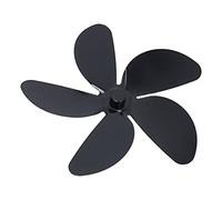 Naroote Pale de Ventilateur pour Poêle à Bois, Remplacement à énergie (5 | Hélice de ventilateur de poêle en alliage d\'aluminium, résistante à la rouille, noire, pour poêles à gaz à granulés de