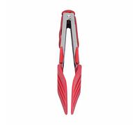 Naroote Pince à Spatule Alimentaire en Silicone en Acier Inoxydable, Pinces Durables pour Barbecue à Domicile, Fournitures de Cuisine (Support rouge de 12 pouces)