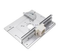 Naroote Plaque D'insertion de Table de Défonceuse, Compatible avec les | Alliage d\'aluminium, surface anodisée, onglet et clôture, plaque rabattable pour toupie, 85 x 85 mm, 70 x 62 mm