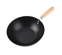 Naroote Poêle à Frire Antiadhésive, Marmite en Fer Chauffante Uniforme pour la Cuisine Quotidienne à la Maison avec Manche en Bois de Hêtre 1 Pièce (24cm)
