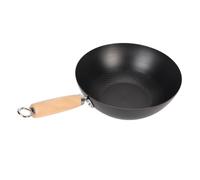 Naroote Poêle à Frire Antiadhésive, Marmite en Fer Chauffante Uniforme pour la Cuisine Quotidienne à la Maison avec Manche en Bois de Hêtre 1 Pièce (20cm)