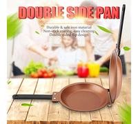 Naroote Poêle à Frire Double Face, Crêpière en Fer, Poêle de 19 Cm avec Rangement Pratique, Idéale pour la Cuisine Domestique, Pain grillé, œuf au Plat