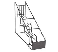 Naroote Porte-Bouteille en Fil d'acier Inoxydable, Support à Sirop en Forme d'escalier à 4 Compartiments avec Lisse, Idéal pour la Cuisine, Le café et Le Stockage des Condiments du Vin