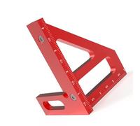 Naroote Règle Triangulaire de Mesure Multi-angles en Alliage D'aluminium Durable pour les Projets de Menuiserie, Ingénieurs et Charpentiers 4,4 X 3,3 X,1 Pouces (rouge)