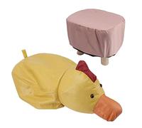 Naroote Repose-Pieds Animal Mignon avec Coussin Doux pour Enfants et Adultes en Bois de Pin 30x25x24cm (Petit Canard Jaune)