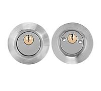 Naroote Serrure à Double Cylindre en Acier Inoxydable 304 avec Languette de Verrouillage Anti-scie et 3 Clés pour Portes en Bois Massif, Portes Ouvertes à Gauche et Droite, Couleur Bronze Rouge