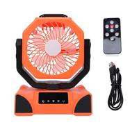 Naroote Ventilateur de Camping, Ventilateur Portable alimenté par Batterie ABS avec Lumière, 5 Vitesses, 3 Modes D'éclairage, Télécommande pour Tente Extérieure, Camping, Pêche