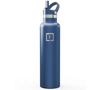 Narrow Mouth Water Bottle, Handle Straw Lid, 24oz, Twilight Blue