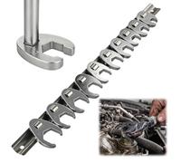 Naruide Jeu de Clés à Patte d'Oie, 10 Pièces, Clés Crowfoot 3/8" Métriques 10/11/13-19/22 mm rou Évasé et ourche pour Tuyautage, Outil de Réparation Automobile