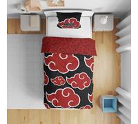 Parure de lit - NARUTO - Akatsuki - Microfibre - 1 housse de couette 140 x 200 cm + 1 taie 63 x 63 cm