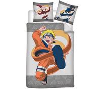 Aymax Parure de lit Naruto enfant 100% coton réversible Housse 140x200 cm Taie 65x65 cm