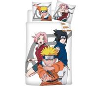 Aymax! Parure de lit Naruto Shippuden réversible - Housse 140x200 + Taie 65x65 Motif Team 7 Oeko-TEX