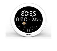 NASA WSP1700 - Station Météo Intérieure/Extérieure - Enceinte Bluetooth, 3 Capteurs Extérieurs Sans Fil, Écran LED 5,3”, Température & Humidité, Radio FM, Horloge Réveil et Calendrier
