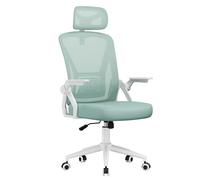 naspaluro Chaise de Bureau Ergonomique, avec accoudoirs réversibles à 90°, siège en Maille Respirante, Fonction Rotation et basculement à 360°, Convient au Bureau et à la Maison, Vert pâle