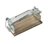 CAUSSADE Nasse À Souris - Piège À Souris - Cage pour Capturer Souris - Socle Bois Certifié FSC - Réutilisable - Intérieur & Extérieur CASNASSFSC