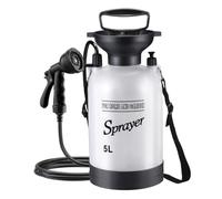 NASSMOSSE Douche de Camping Portable, Douche Portable 5 L avec tête de pulvérisation 10 Modes et Tuyau 9, 84 Pieds pour Jardin Pique-Nique randonnée Plage Nettoyage Voiture