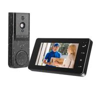 Nastopee Sonnette sans Fil avec Camera, IP65 Visiophone sans Fil Exterieur Etanche, écran IPS de 4.3 1080P, Vision Nocturne, sans Abonnement, sans App, sans WiFi, Angle de Vision 80°