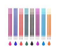 Nasxkji 24 Pièces Recharges Compatibles avec d Autres Marques Mines de Rechange 8 Couleurs Encre Effaçable Thermosensible 0 7 Mm 13 Cm Recharges pour Stylos pour École et Bureau