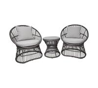 Natal ensemble de salon avec coussin extérieur rotin,gris.