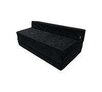 Natalia Spzoo Chauffeuse Pliable 200×120×10 cm - Matelas Pliant en Mousse, Matelas d’Appoint Compact, Fauteuil Convertible/Futon Pliable - Housse Amovible (Noir)