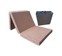Natalia Spzoo Matelas d'appoint Pliant 180 x 80 x 10 cm avec Sac de Couverture (Marron 2019)