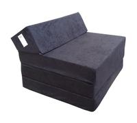 Natalia Spzoo Matelas lit Fauteuil futon Pliable Pliant Choix des Couleurs - Longueur 200 cm (0001-noir)
