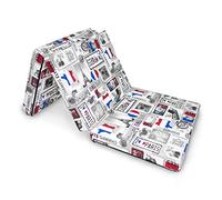 Natalia Spzoo Matelas lit futon Pliable Pliant 195 x 65 x 10 cm Choix de Designs Multicolore (Paris)
