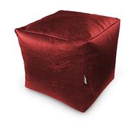 Natalia Spzoo Pouf Cube pour s’asseoir ou Jouer, Une Repose-Pied, Ultra Leger (Rouge foncé)