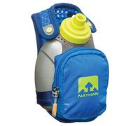 Nathan QuickShot Plus Gourde portative, bidon d’eau pour la course à pied avec dragonne et poche zippée (300 ml)