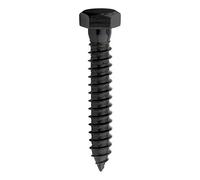 National Hardware N800-022 Lot de 8 vis tire-fond en acier galvanisé utilisées pour installer la collection de matériel de renforcement extérieur, noires sur pergolas, tonnelles, arches et