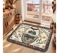 Native America Heritage Citation Turtle Tapis vintage 0,6 x 0,9 m | Bordure tribal, illustration d'aigle, motif patrimoine vintage, accents rustiques pour la maison