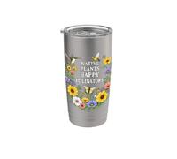 Native Plants Happy Polinators Fleurs Sauvages Gobelet isotherme en acier inoxydable double paroi