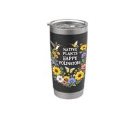 Native Plants Happy Polinators Fleurs Sauvages Gobelet isotherme en acier inoxydable double paroi