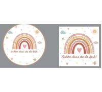 NatNarr Serviettes Nice To Meet You - Motif arc-en-ciel - Lot de 25 serviettes de 16,5 cm et 25 assiettes en carton de 17,8 cm - Pour anniversaires, mariages et fêtes