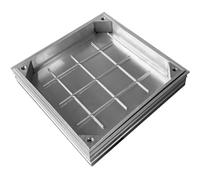 NATOTELA Couvercle de regard en alliage d'aluminium encastré-Passage 300 x 300 mm-A15 tampon de regard en aluminium invisible,Avec cadre,pour jardin,cour,autre espace intérieur et extérieur
